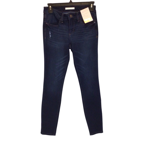 Lauren Conrad Super Skinny Mid Rise Jeans Dark Wash Women’s Size 0 Stretch Denim - Picture 4 of 6